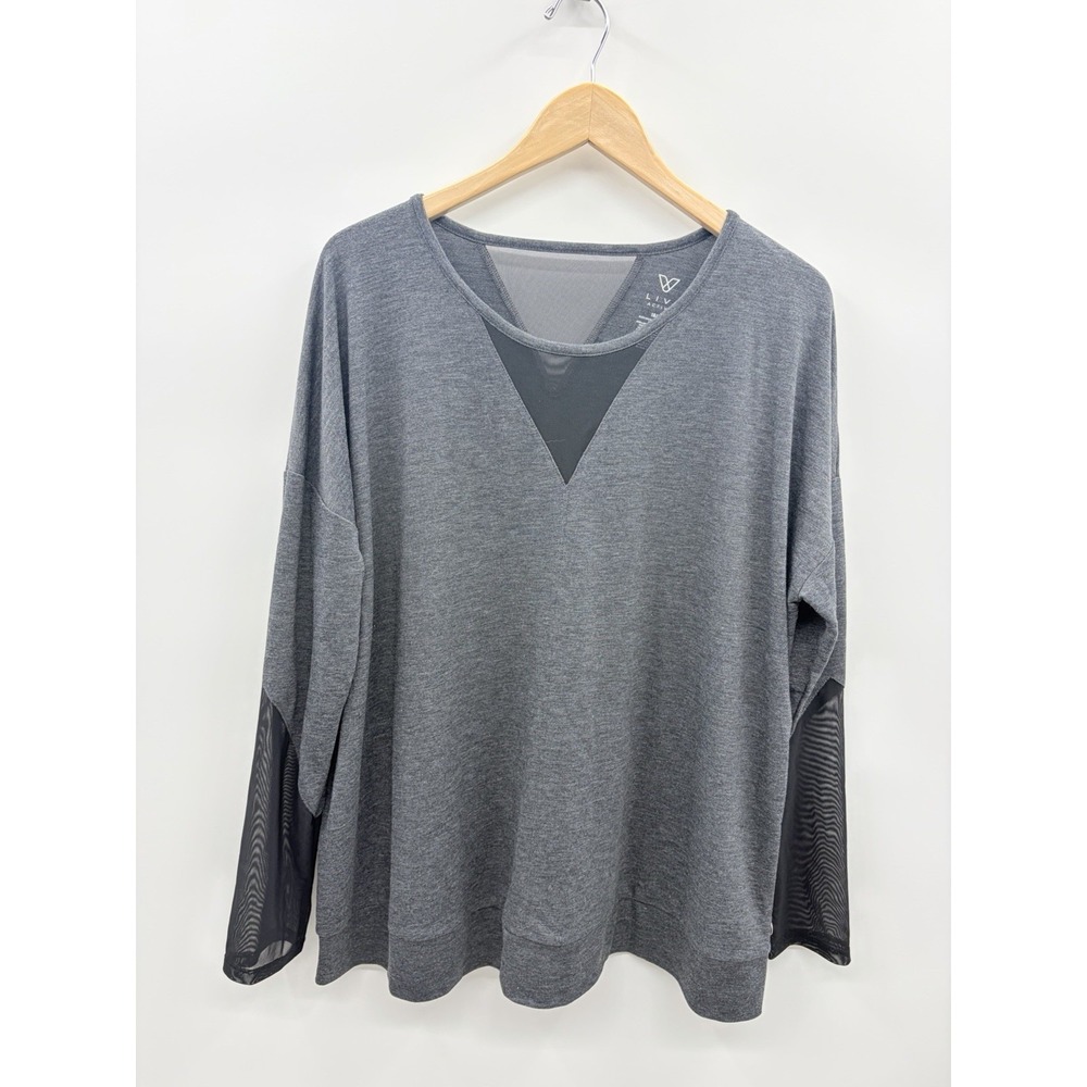 LIVI‎ Lane Bryant Womens Plus Size 18/20 Long Sleeve Mesh Panel Active Tee 1942
